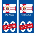 Sao Paulo stadt aufkleber nummer wählbar aufkleber flagge Brasilien city
