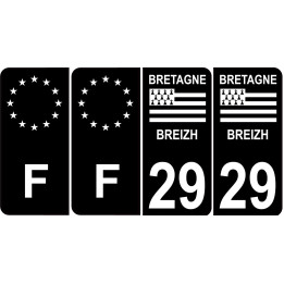 29, Finistère, bretagne, aufkleber platte