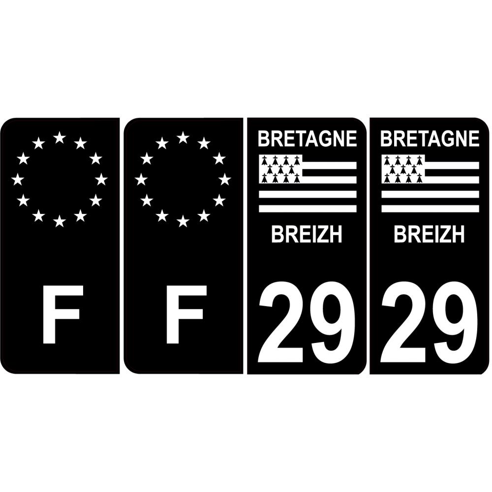 29, Finistère, bretagne, aufkleber platte