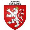 Aubigné-sur-Layon 49 ville sticker blason écusson autocollant adhésif