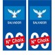 Salvador Brésil ville Autocollant plaque immatriculation auto sticker numéro au choix sticker city