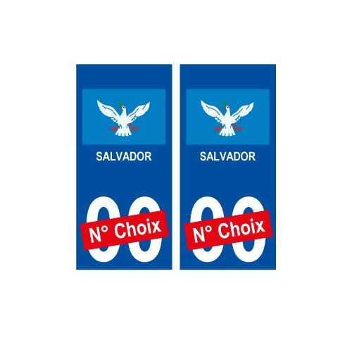 Salvador Brésil ville Autocollant plaque immatriculation auto sticker numéro au choix sticker city