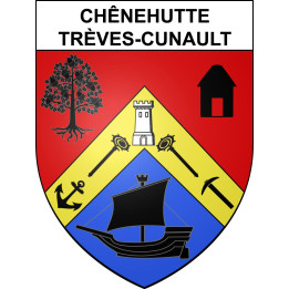 Pegatinas escudo de armas de Chênehutte-Trèves-Cunault adhesivo de la etiqueta engomada