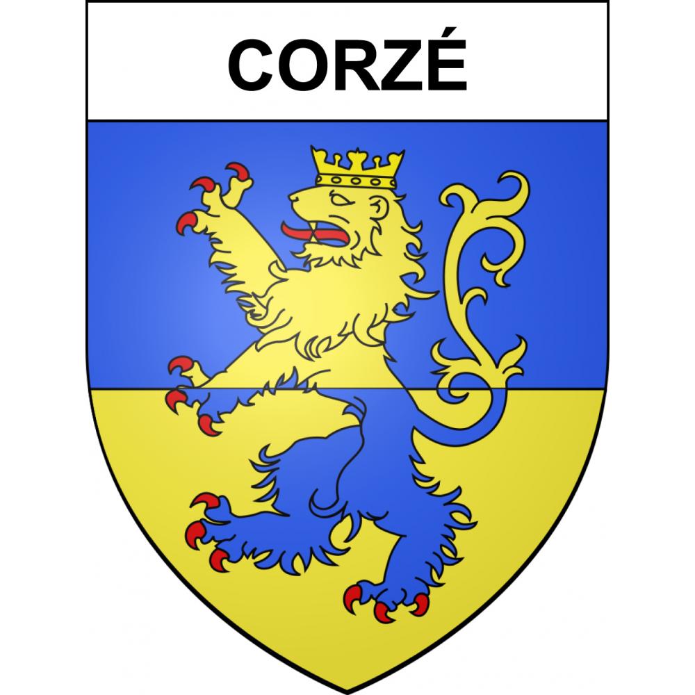 Pegatinas escudo de armas de Corzé adhesivo de la etiqueta engomada