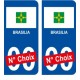 Brasilia Brésil ville Autocollant plaque immatriculation auto sticker numéro au choix sticker city