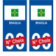 Brasilia Brésil ville Autocollant plaque immatriculation auto sticker numéro au choix sticker city