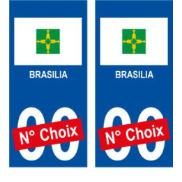 Brasilia Brésil ville Autocollant plaque immatriculation auto sticker numéro au choix sticker city