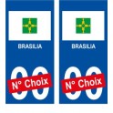 Brasilia Brésil ville Autocollant plaque immatriculation auto sticker numéro au choix sticker city