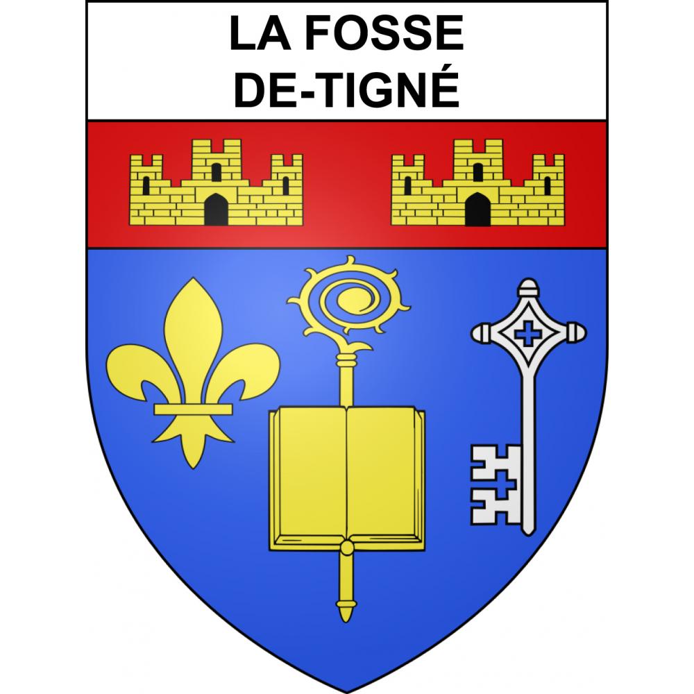 Pegatinas escudo de armas de La Fosse-de-Tigné adhesivo de la etiqueta engomada