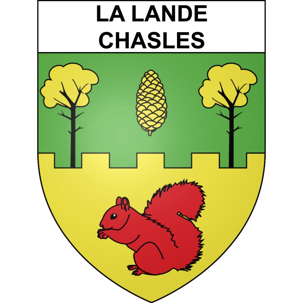 Pegatinas escudo de armas de La Lande-Chasles adhesivo de la etiqueta engomada
