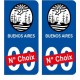 Buenos Aires Argentine ville Autocollant plaque immatriculation auto sticker numéro au choix sticker city
