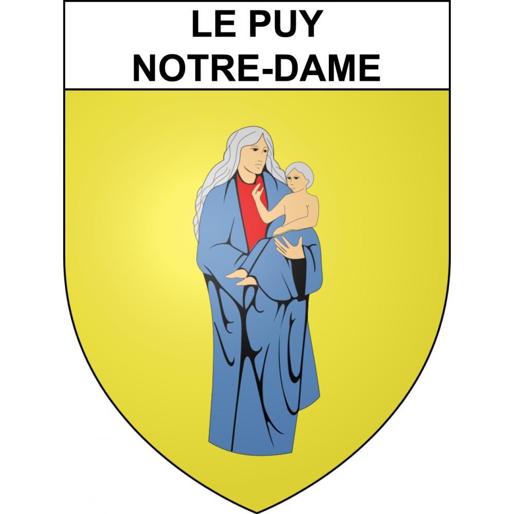 Pegatinas escudo de armas de Le Puy-Notre-Dame adhesivo de la etiqueta engomada