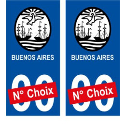 Buenos Aires Argentine ville Autocollant plaque immatriculation auto sticker numéro au choix sticker city