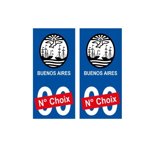 Buenos Aires Argentine ville Autocollant plaque immatriculation auto sticker numéro au choix sticker city