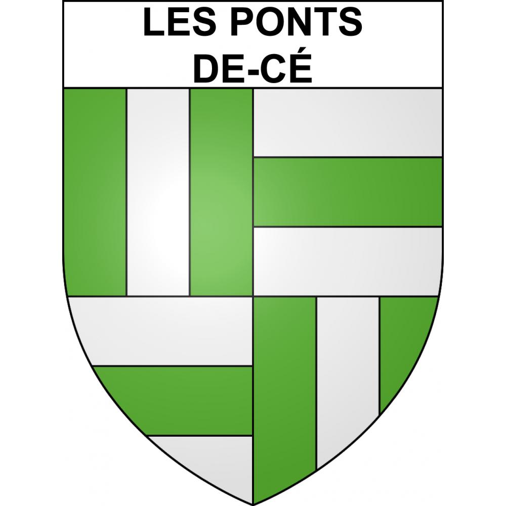 Pegatinas escudo de armas de Les Ponts-de-Cé adhesivo de la etiqueta engomada