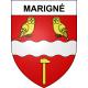 Pegatinas escudo de armas de Marigné adhesivo de la etiqueta engomada