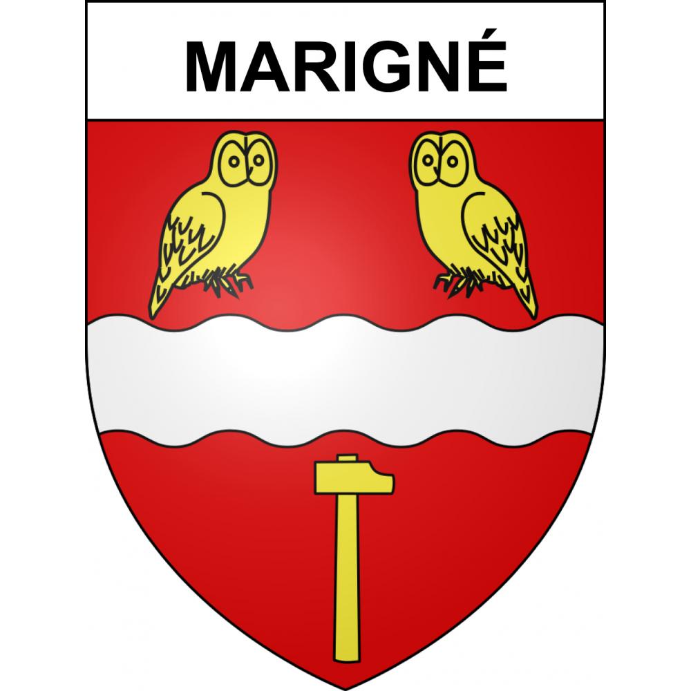 Marigné 49 ville sticker blason écusson autocollant adhésif