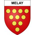 Melay 49 ville sticker blason écusson autocollant adhésif