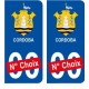 Cordoba Argentine ville Autocollant plaque immatriculation auto sticker numéro au choix sticker city