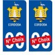 Cordoba Argentine ville Autocollant plaque immatriculation auto sticker numéro au choix sticker city