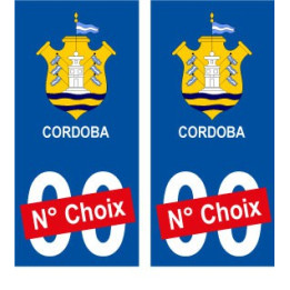 Cordoba Argentine ville Autocollant plaque immatriculation auto sticker numéro au choix sticker city