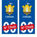 Cordoba Argentine ville Autocollant plaque immatriculation auto sticker numéro au choix sticker city