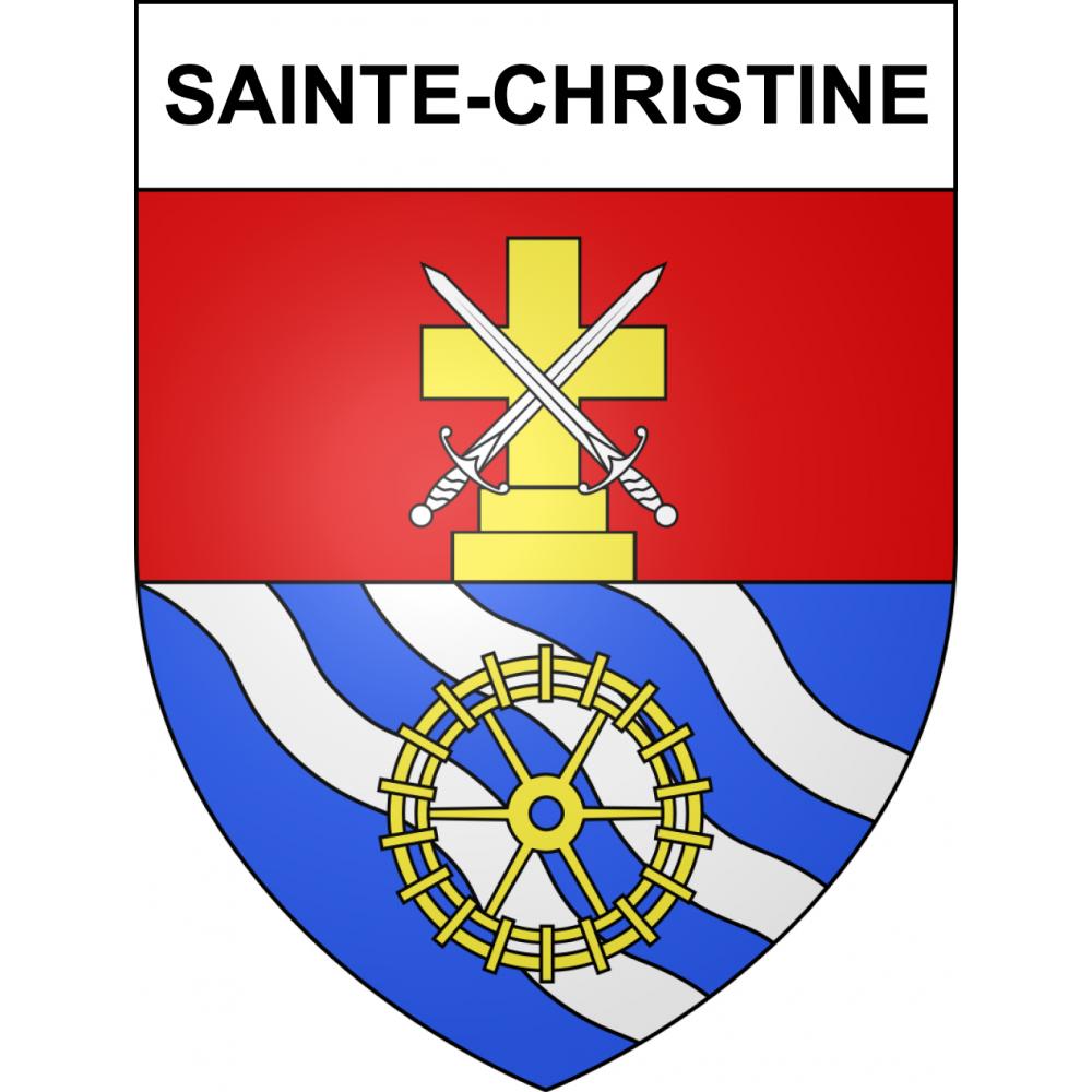 Pegatinas escudo de armas de Sainte-Christine adhesivo de la etiqueta engomada