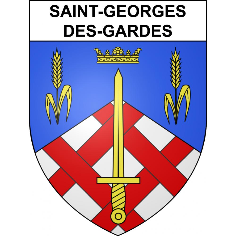 Pegatinas escudo de armas de Saint-Georges-des-Gardes adhesivo de la etiqueta engomada