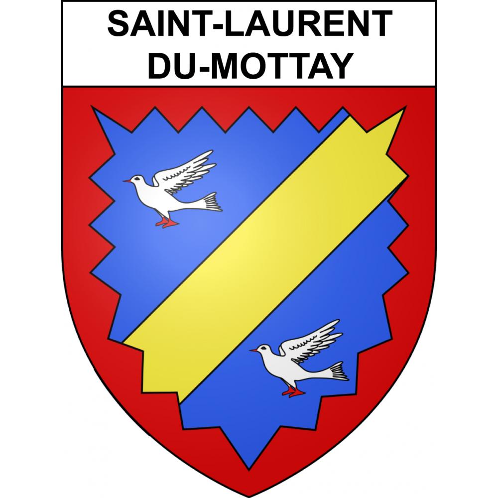 Pegatinas escudo de armas de Saint-Laurent-du-Mottay adhesivo de la etiqueta engomada