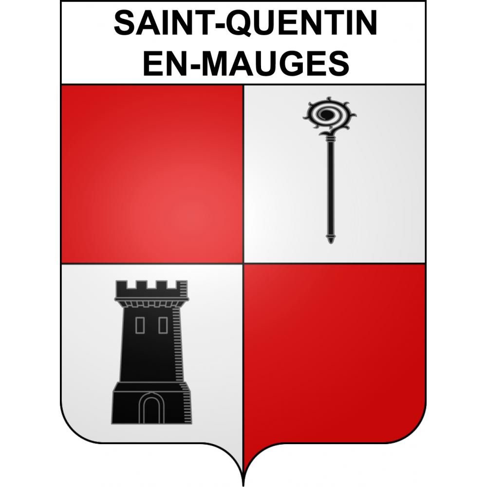 Pegatinas escudo de armas de Saint-Quentin-en-Mauges adhesivo de la etiqueta engomada