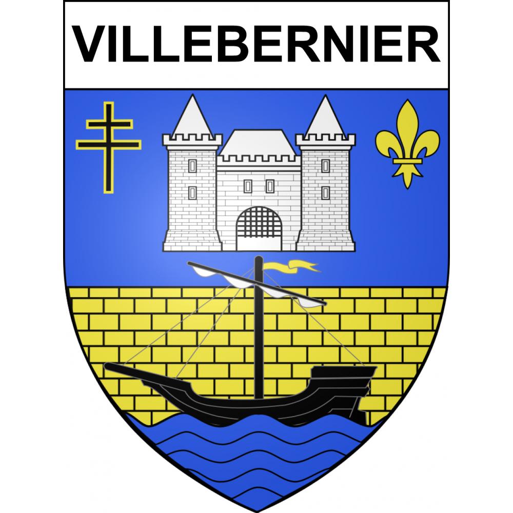 Pegatinas escudo de armas de Villebernier adhesivo de la etiqueta engomada
