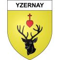 Pegatinas escudo de armas de Yzernay adhesivo de la etiqueta engomada