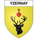 Yzernay 49 ville sticker blason écusson autocollant adhésif