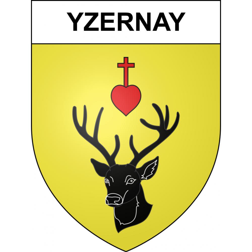 Pegatinas escudo de armas de Yzernay adhesivo de la etiqueta engomada