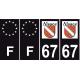64 Pau logo sticker plate registration city
