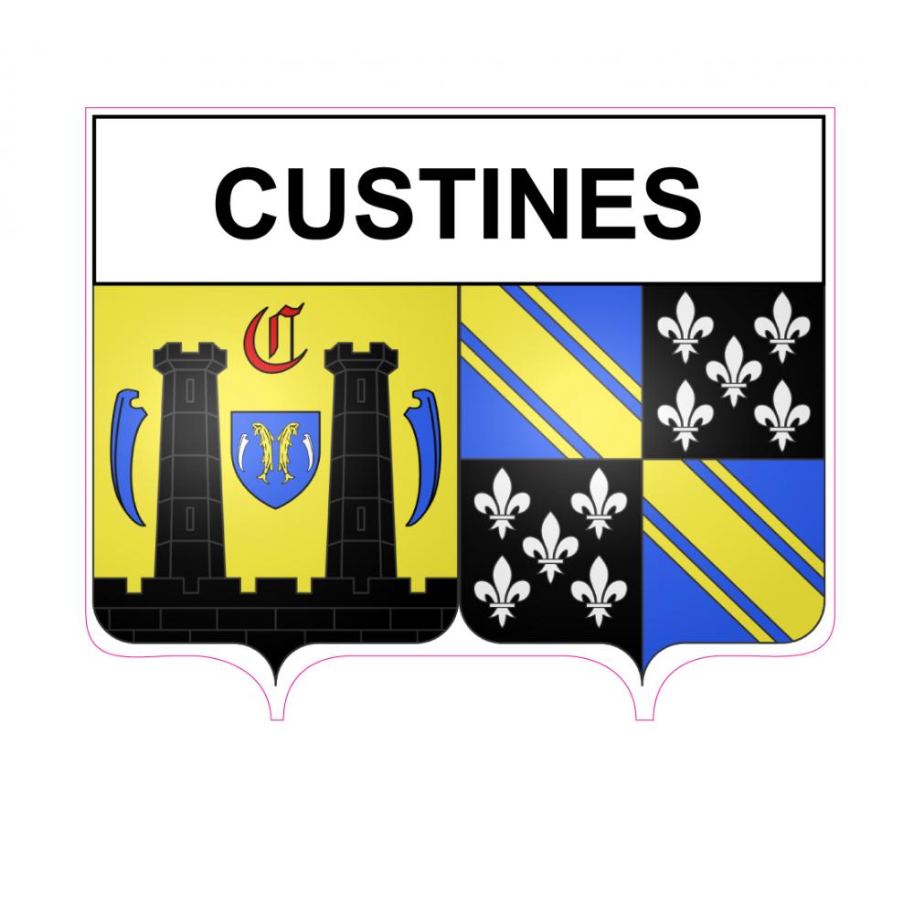 Custines Sticker wappen, gelsenkirchen, augsburg, klebender aufkleber