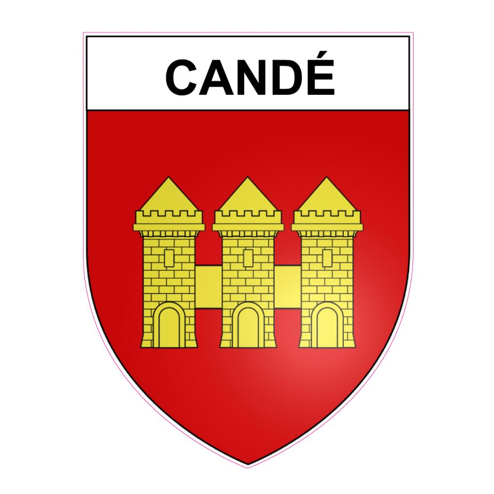 Candé 49 ville sticker blason écusson autocollant adhésif