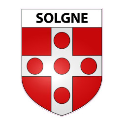 Pegatinas escudo de armas de Solgne adhesivo de la etiqueta engomada