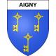 Pegatinas escudo de armas de Aigny adhesivo de la etiqueta engomada