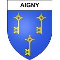 Pegatinas escudo de armas de Aigny adhesivo de la etiqueta engomada