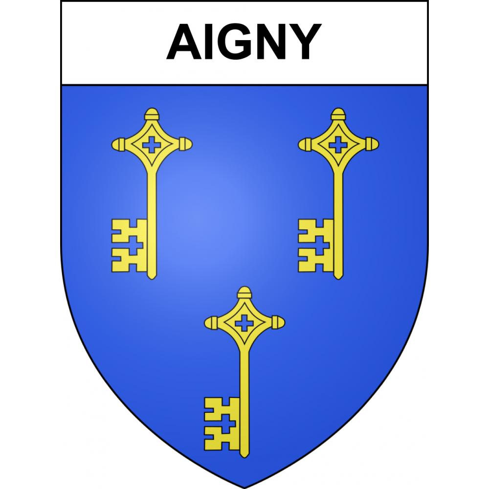 Pegatinas escudo de armas de Aigny adhesivo de la etiqueta engomada