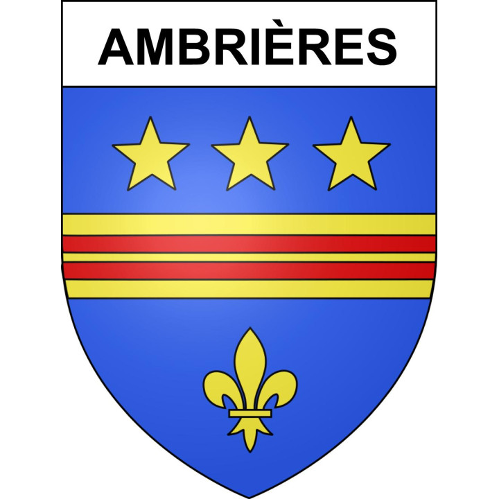 Pegatinas escudo de armas de Ambrières adhesivo de la etiqueta engomada