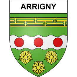Pegatinas escudo de armas de Arrigny adhesivo de la etiqueta engomada