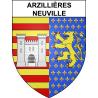 Pegatinas escudo de armas de Arzillières-Neuville adhesivo de la etiqueta engomada