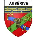Pegatinas escudo de armas de Aubérive adhesivo de la etiqueta engomada