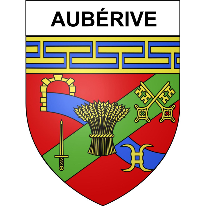 Aubérive Sticker wappen, gelsenkirchen, augsburg, klebender aufkleber