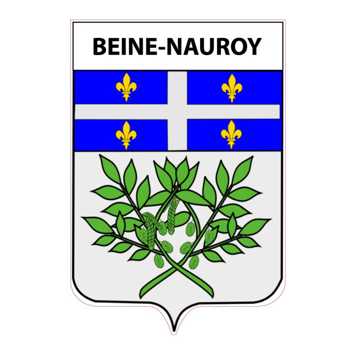 Pegatinas escudo de armas de Beine-Nauroy adhesivo de la etiqueta engomada