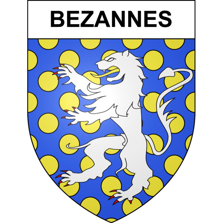 Pegatinas escudo de armas de Bezannes adhesivo de la etiqueta engomada