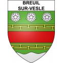 Pegatinas escudo de armas de Breuil-sur-Vesle adhesivo de la etiqueta engomada