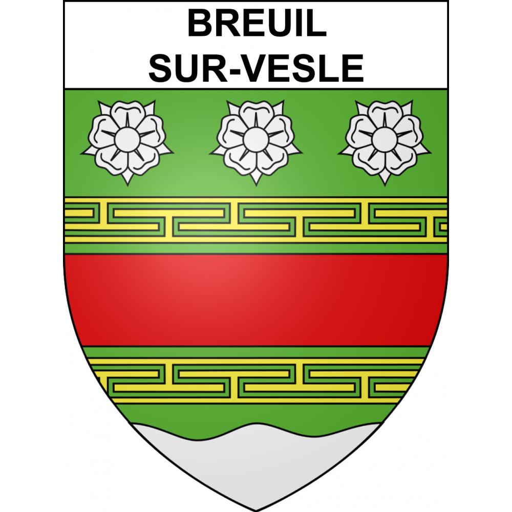 Pegatinas escudo de armas de Breuil-sur-Vesle adhesivo de la etiqueta engomada